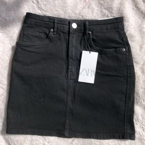 Zara Black Denim Skirt
